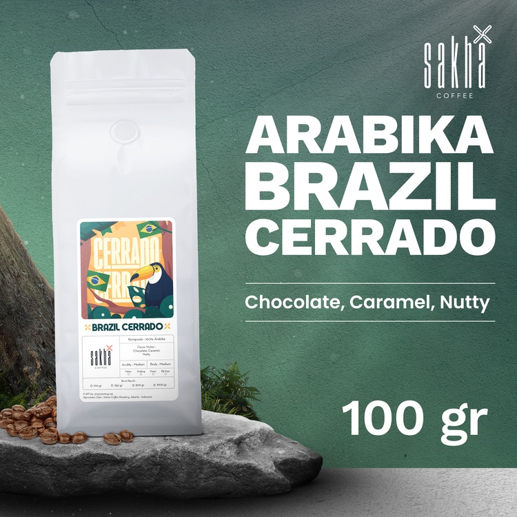 

Kopi Arabika Brazil Cerrado 100gr Arabica Coffee Beans Biji Bubuk Coffe