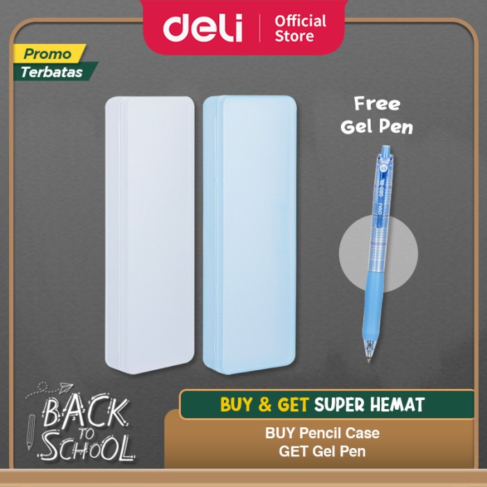 

Deli Pencil Pouch / Kotak Pensil Transparant Lucu Diy Sticker 71005