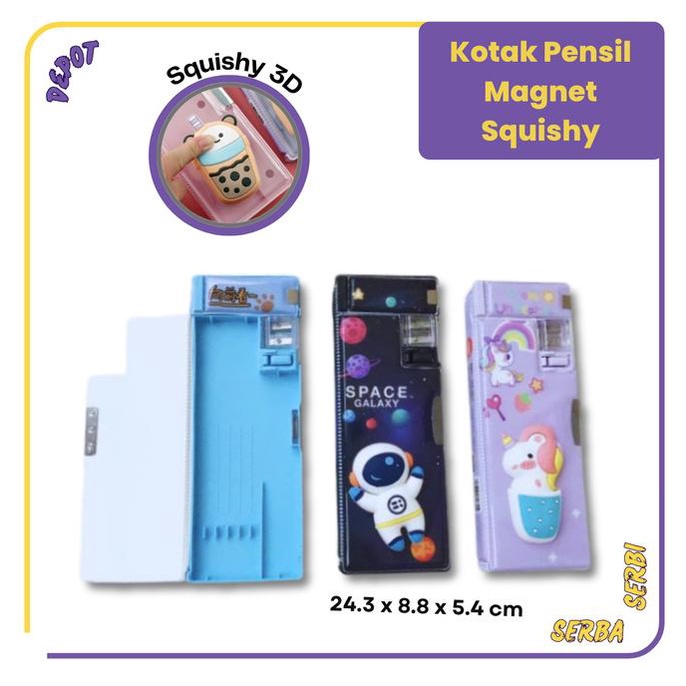 

Ready Kotak Tempat Pensil Magnet Kecil Squishy 3D Perlengkapan Sekolah Lucu Terbaik