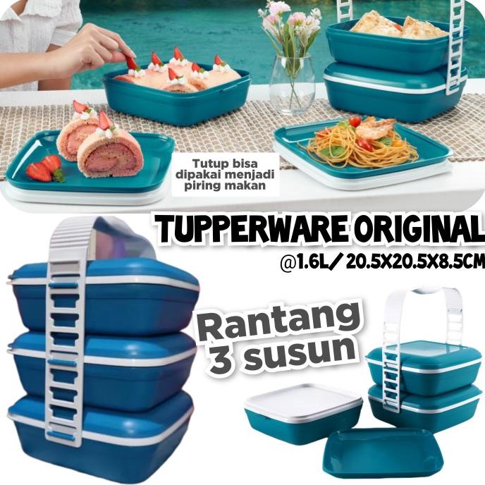 Tupperware Rantang Set Wadah Piknik Memyimpan Nasi Lauk Roti Promo