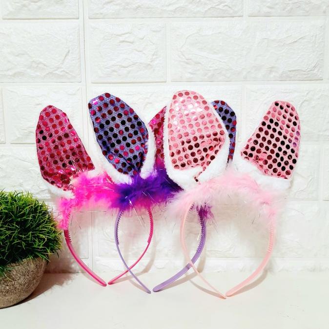 

New Bando Kelinci Easter Bunny Headband Kelinci Manik Mote Kado Aksesories Berkualitas