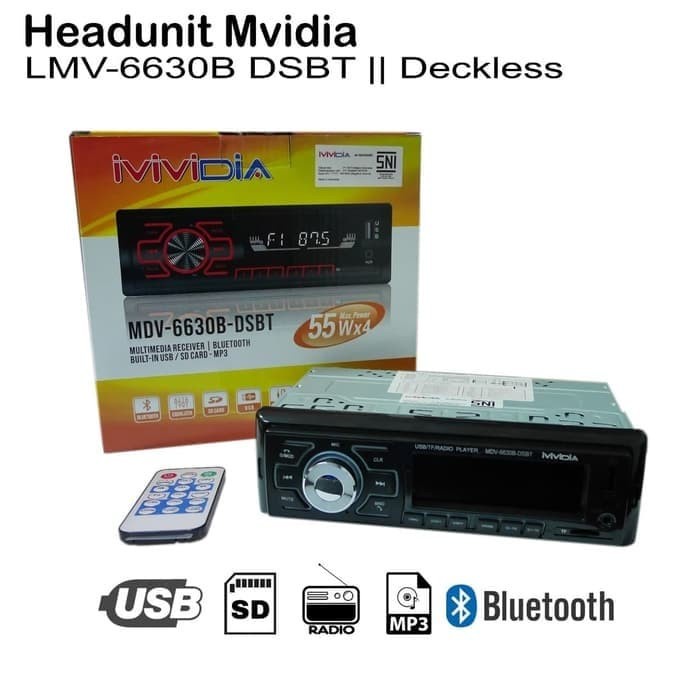 MVIDIA Tape Single Din Head Unit Radio USB SD Card MP3 Mobil 6630B best deal
