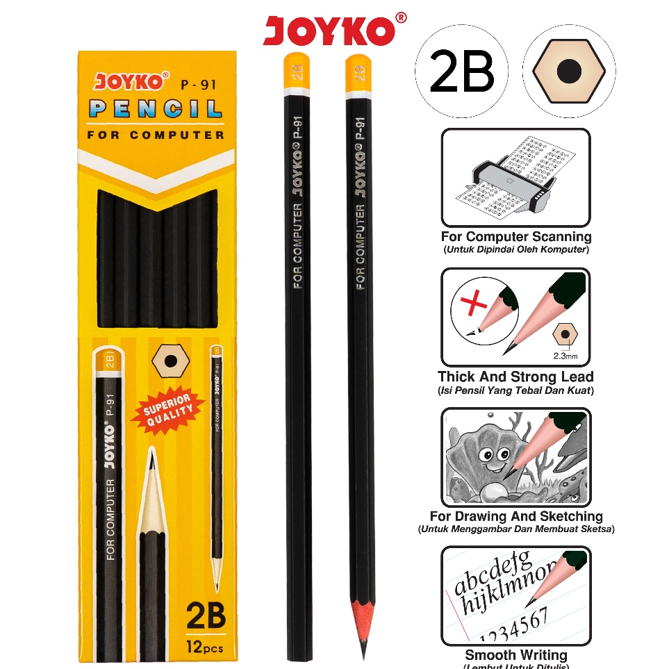 

BDSX0366 Pencil Pensil Joyko P-91 2B 1 BOX 12 PCS