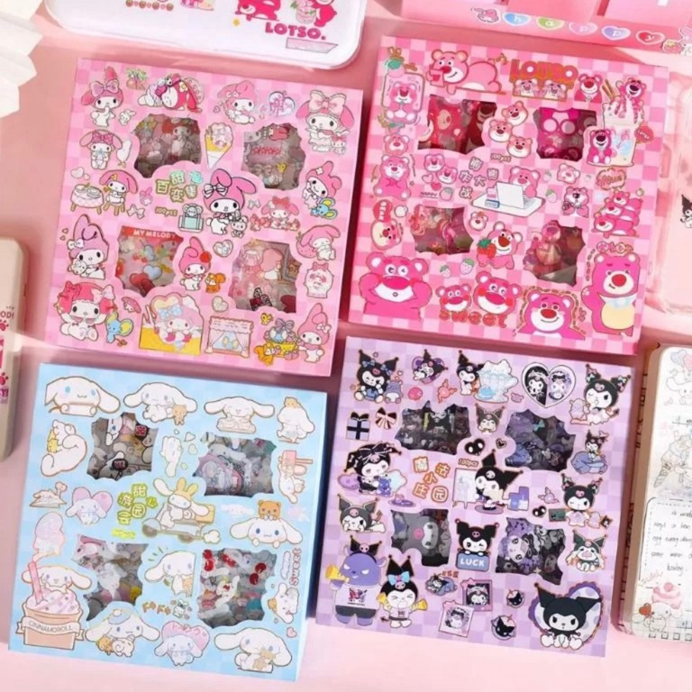 

NVKN3761 ( KKM ) SANRIO Sticker Box Character Cartoon Stiker 2D Box isi 100 Pcs / Lembar Aesthetic Korea SENMU COD Ready Stock