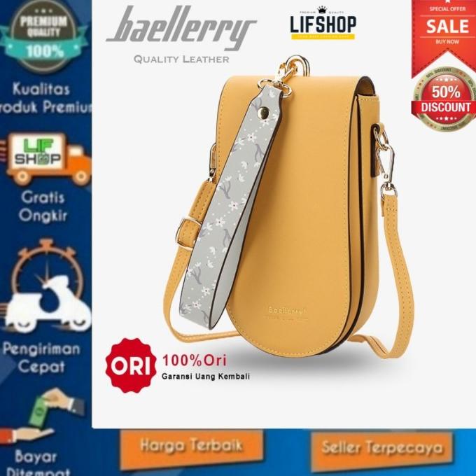 Tas Selempang Wanita Dompet Kulit Asli Hp Kalung Cewe Original Premium