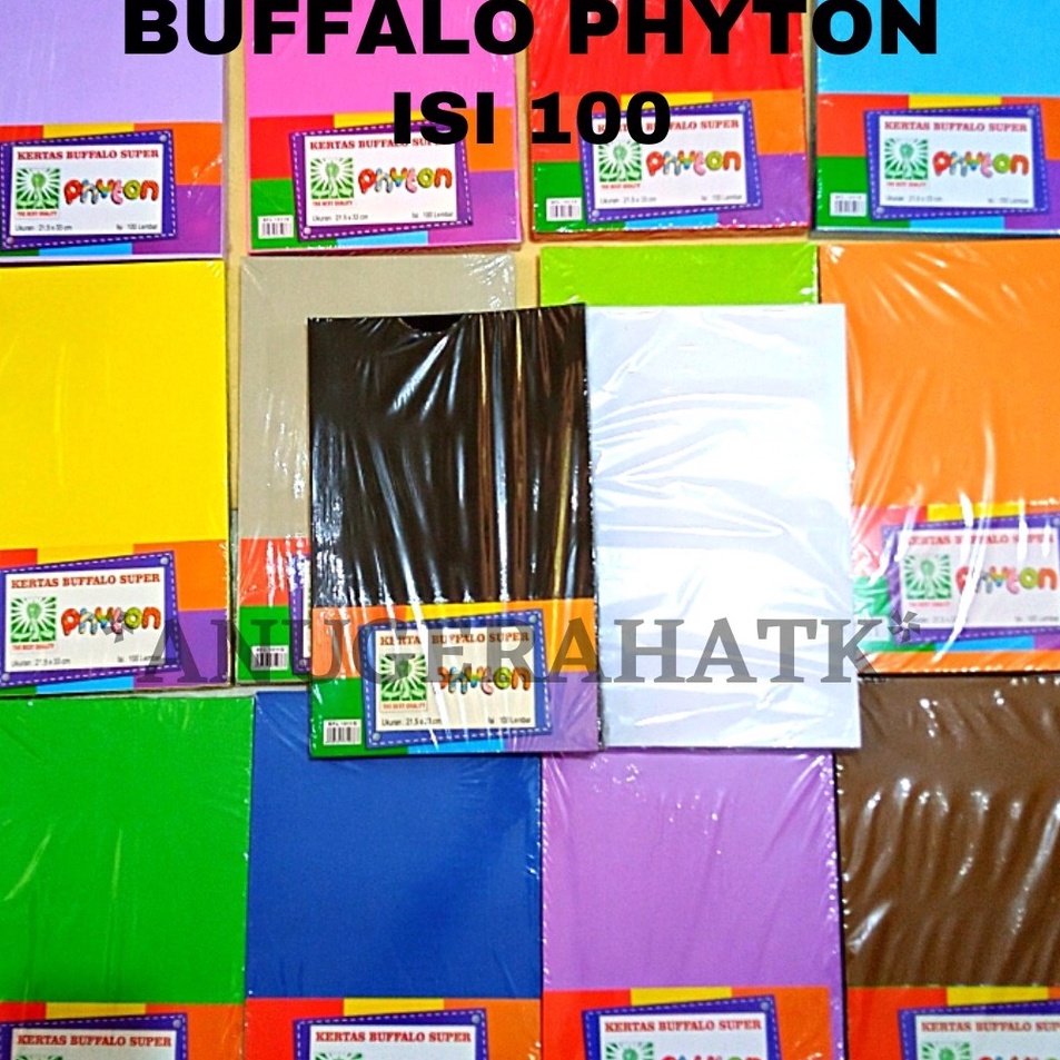 

Produk trendy (1Pack isi 100lbr) Kertas Cover Jilid Bufalo uk f4 Merk Phyton yg Asli