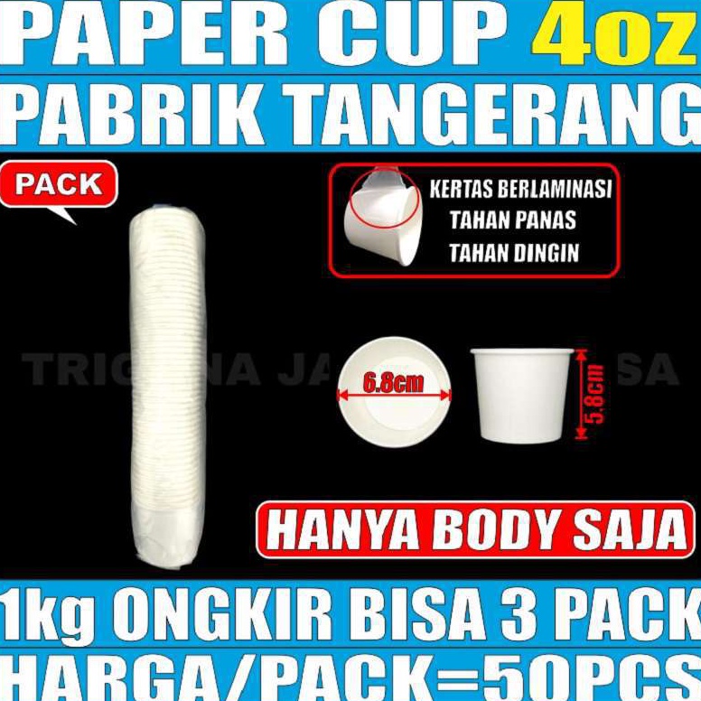 Limited Paper Cup 4oz Tebal Gelas Per Pack Kertas Ice Cream Eskrim Es Krim 4 Oz Murah