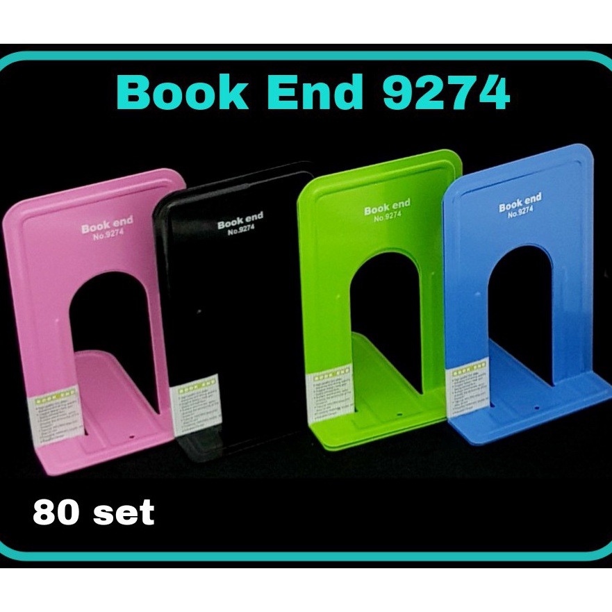 

Makin laris FREE BUBBLE WRAP + DUS ( 1 Pasang Isi 2 Pcs) Book End Stand/ Sandaran/ Penyangga Buku Microtop 9274
