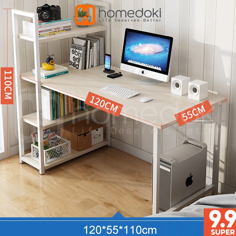 Best Seller.. Homedoki meja pc/meja komputer/pc table/meja gaming/meja komputer kayu/meja belajar/me