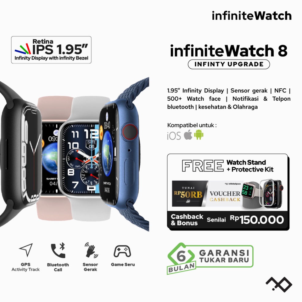 Termurah.. [TERJANGKAU] infiniteWatch 8 with 1.95" Infinity Display