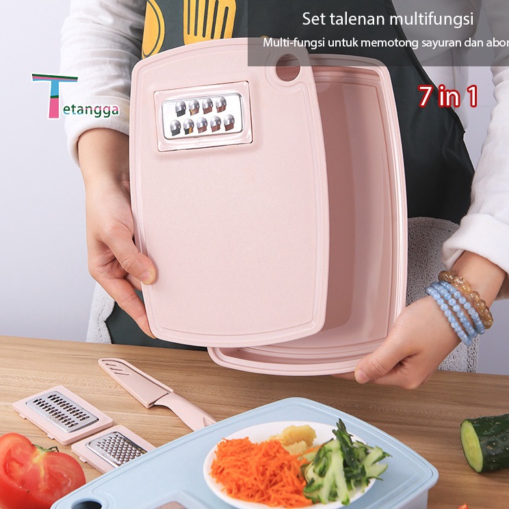 Produk Ekslusif 7Pcs Pisau Set Parutan Multifungsi Alat Pemotong Sayuran Serbaguna Wortel Kentang Al