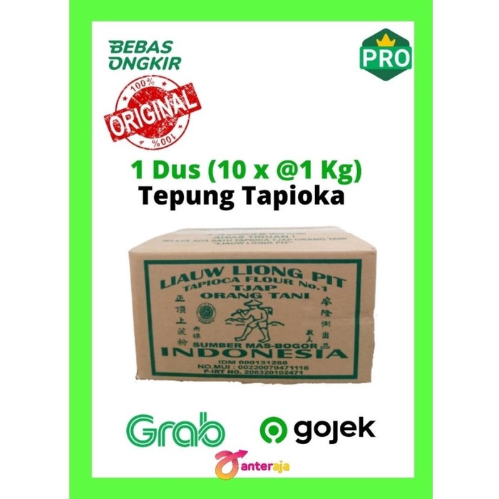 

Terlaris Tepung Tapioka Liauw Liong Pit Cap Orang Tani / Sagu Tani(10X1Kg)