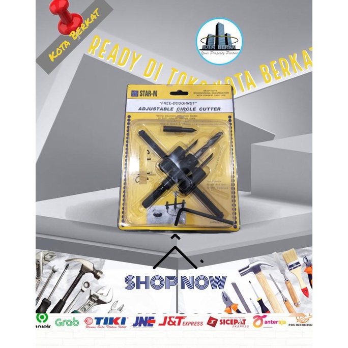 

'+'+'+'+] PELUBANG KAYU JANGKA ADJUSTABLE CIRCLE CUTTER STAR-M FREE DOUGHNUT