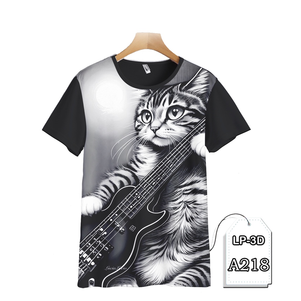 KAOS KUCING LUCU FULL PRINTING KAOS T-SHIRT GAMBAR KUCING 3D Premium #LP3D-A218