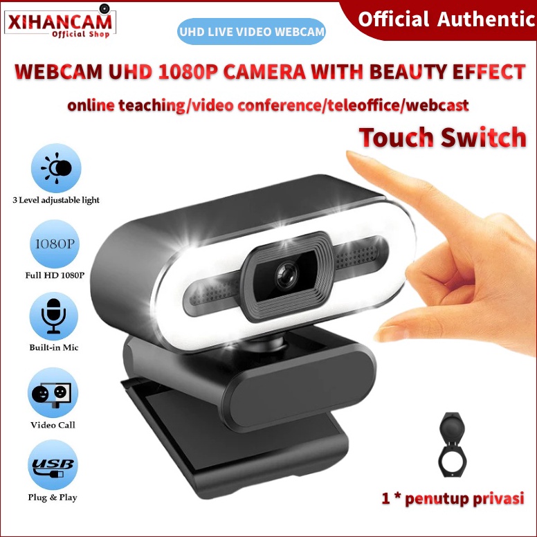LANGSUNG ORDER XIHANCAM 3-Level Led Ring Light Camera Laptop Usb Webcam 1080p Full Hd Web Cam Kamera