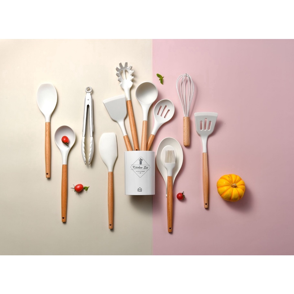 STOK TERBARU Silicone Utensil Set 13pcs 967 Peralatan spatula silikon sutil KITCHEN SET