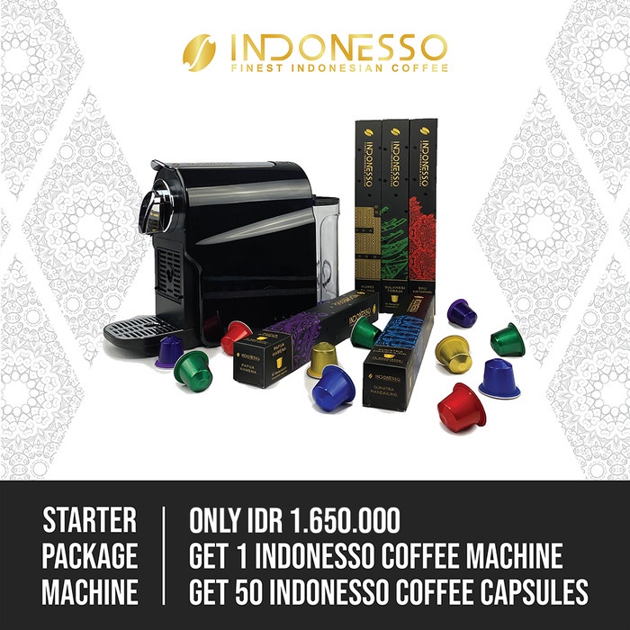 INDONESSO Starter Package Coffee Capsule Machine Mesin Kapsul Kopi