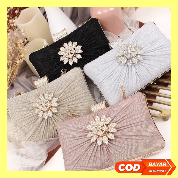 Clutch Pesta Kondangan Wanita Terbaru Murah Mewah Bisa Cod Free Box Tas Pesta Wanita Cr7637 Tas Jaka
