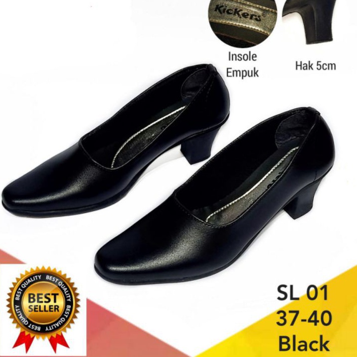 [XND/➤) Terbaru Sepatu Kerja Pantofel Wanita Kickers / Sepatu Kantor Wanita Hitam / Sepatu Kerja Gur