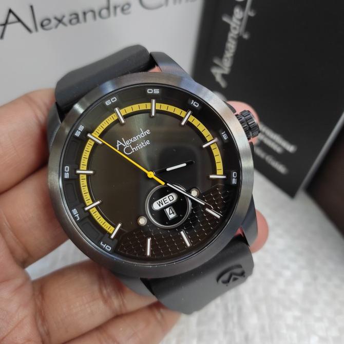DiskonSale Jam PRIA ORIGINAL Alexandre Christie Ac 6656 ME Rubber Stainless Steel Murah 1160