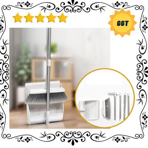 GGT Alat Pembersih Lantai Set Sapu Sisir & Pengki Otomatis Set Broom