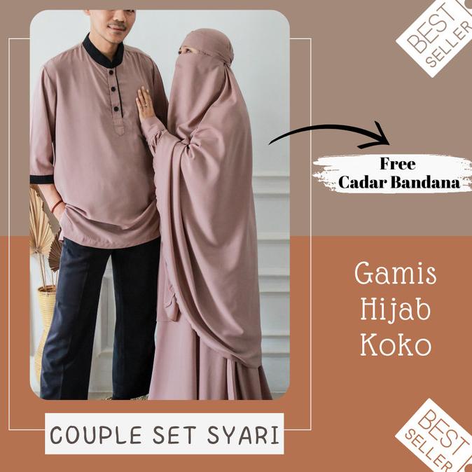 Gamis sunnah set couple koko dewasa
