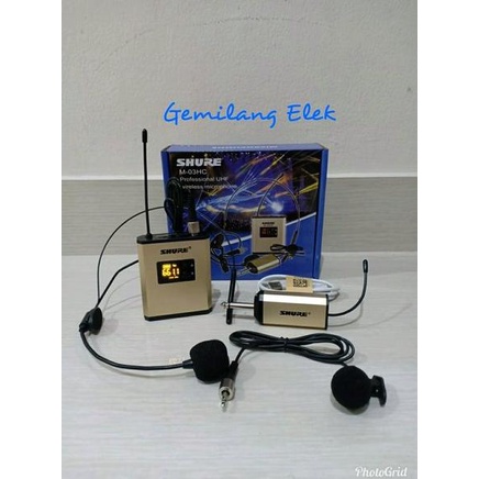 SALE Mic Wireless SHURE Headset dan Clip On langsung charger usb