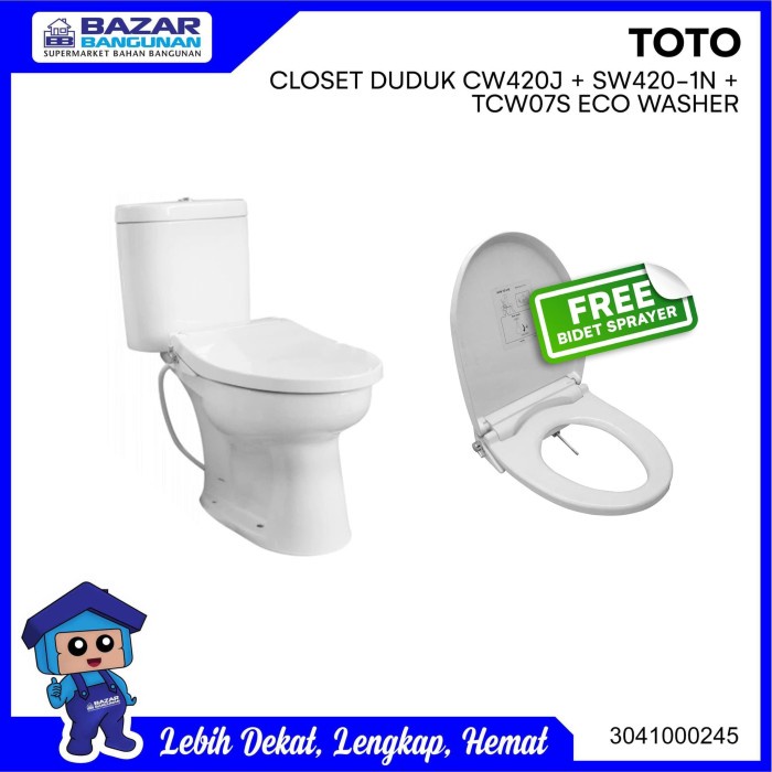 CLOSET KLOSET TOILET DUDUK ECO WASHER TOTO CW 420 JP J CW420J COMPLETE