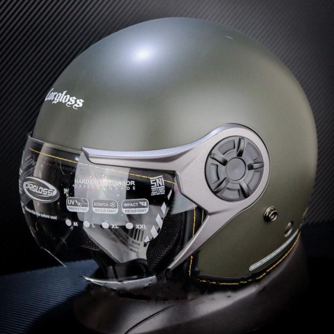 Cargloss Helm Yrm Ghotic  Army Green  Yr Ghotic Retro Carglos Lapakwendy