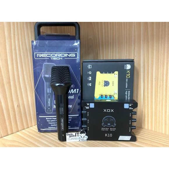 BARU PAKET Mini Studio Card/SOUND CARD EXTERNAL XOX KS-108 dan Mic/Microphone XOX M400 For Home Reco