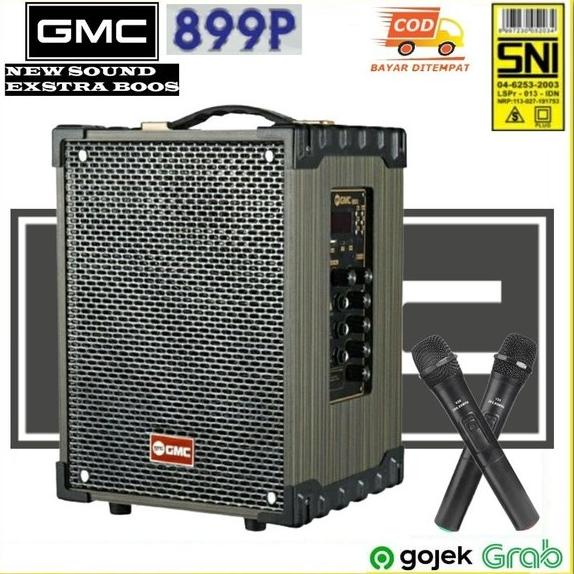 GMC 899P Speaker Bluetooth Free 2 Mic wireless Profesional Karaoke