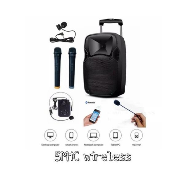 aiwa bluetooth speaker meeting 15 inch pengajian portable trolley roda outdoor pidato pa senam rapat