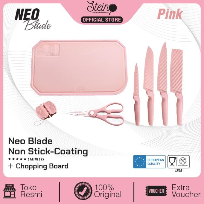Stein Cookware Neo Blade Pink [Pisau Set + Talenan Set] Ok