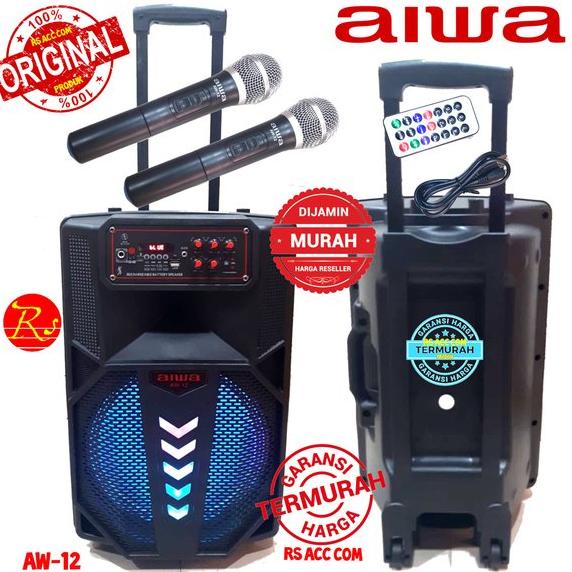 Murah  Portable Meeting Aiwa 12 Inch Player Usb & Bluetooth