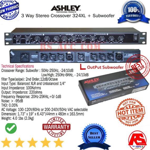 Murah  Crossover Ashley 324 Xl + Subwoofer