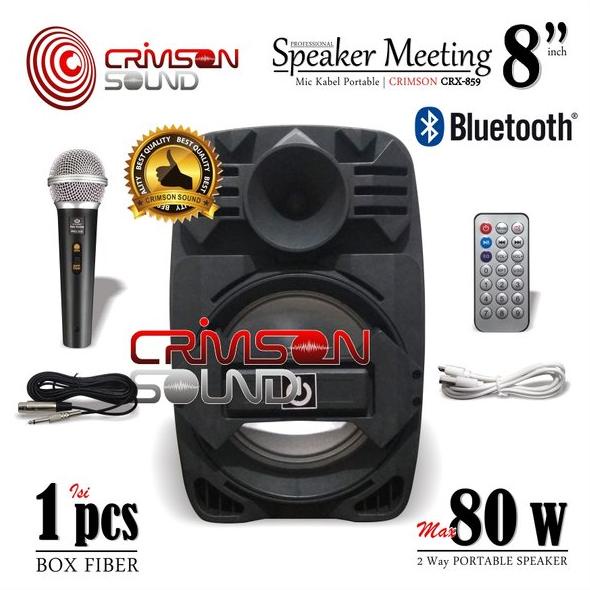 SPEAKER PORTABLE 8 Inch CRIMSON CRX-859  MIC KABEL