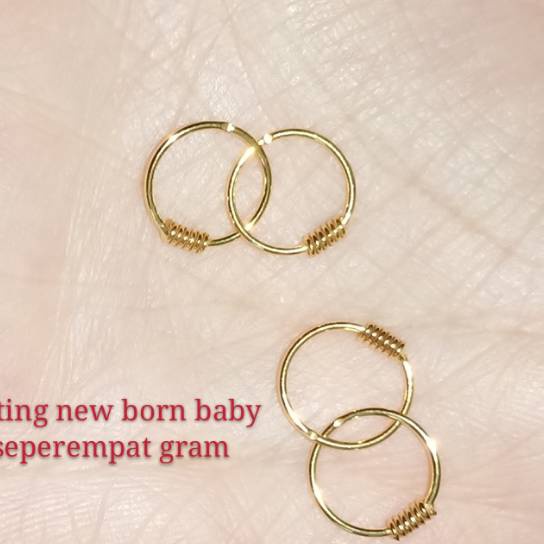 (❣.N♪I> Anting bayi, baby new born emas muda seperempat gramviiral❦
