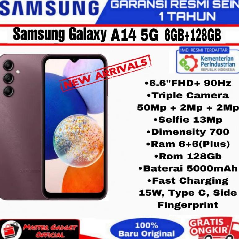hp Samsung Galaxy A14 5G ram 6gb 128gb A14 Lte 6gb 128gb 4gb 128gb garansi resmi Sein 1 tahun