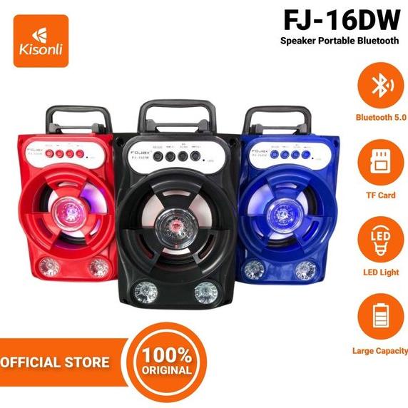 KISONLI Speaker Bluetooth Portable Fojax FJ-16DW Multi Fungsi Tanpa Mic