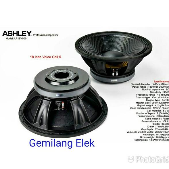 Speaker  ASHLEY 18 inch LF18V500 Original