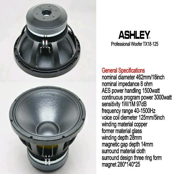 TERMURAH Speaker Woofer Ashley TX18 125  18 inch  ORIGINAL