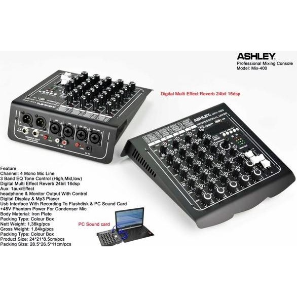 TERMURAH! Mixer Ashley Mix400 4 Channel baru