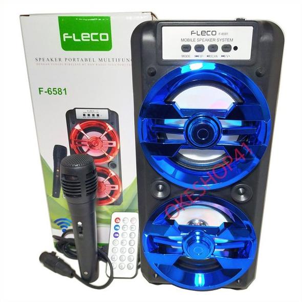 Speaker Fleco Super Bass F-6581 Bluetooth Wireless Speaker + Mic