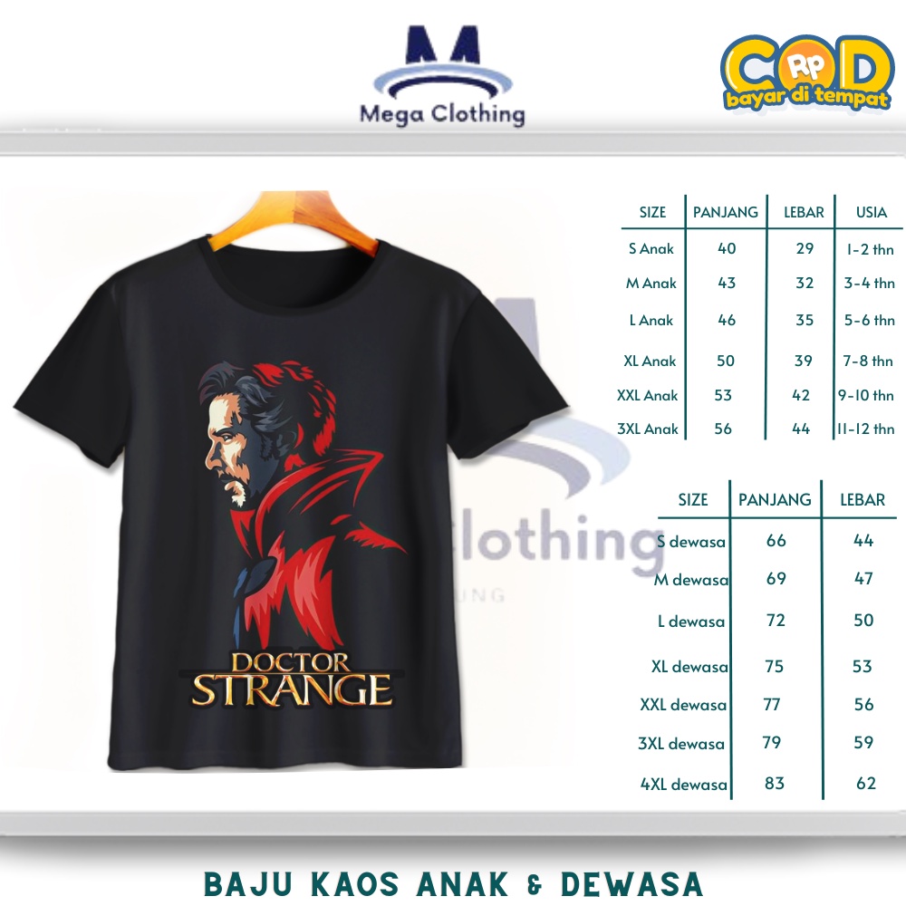 Kaos Superhero Doctor Strange v2 Anak & Dewasa | Baju Couple Keluarga 3D Karakter Doctor Strange v2 