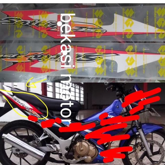 stiker sticker striping satria fu CBU biru original thailand sepasang