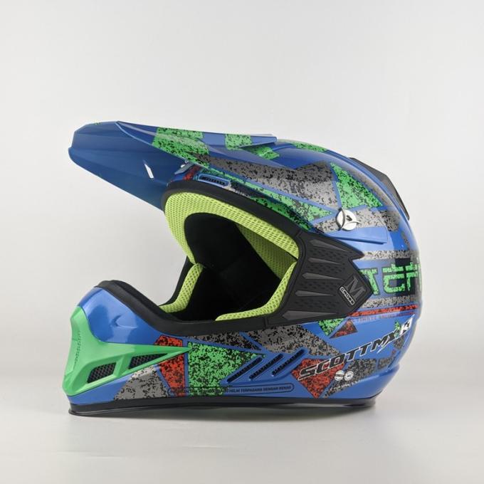 Helm Motor Cross Trail Anak Junior Scott MX Kids Cosmic SNI DOT