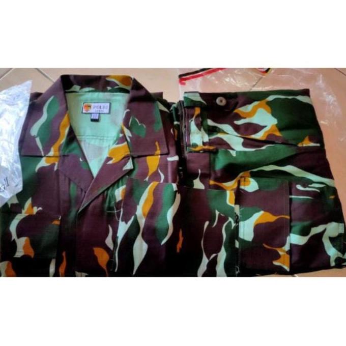 1 Stel baju PDL loreng pelopor brimob jatah Polri