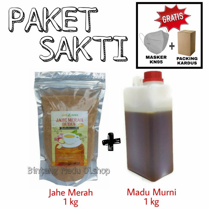 

PAKET SAKTI Jahe Merah Bubuk Plus Madu Murni