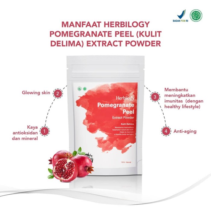 

Herbilogy Pomegranate Peel (Kulit Delima) Extract Powder 100g