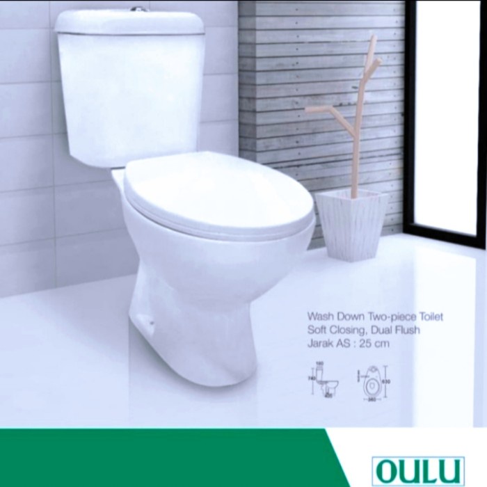 kloset duduk oulu promo murah putih satu set